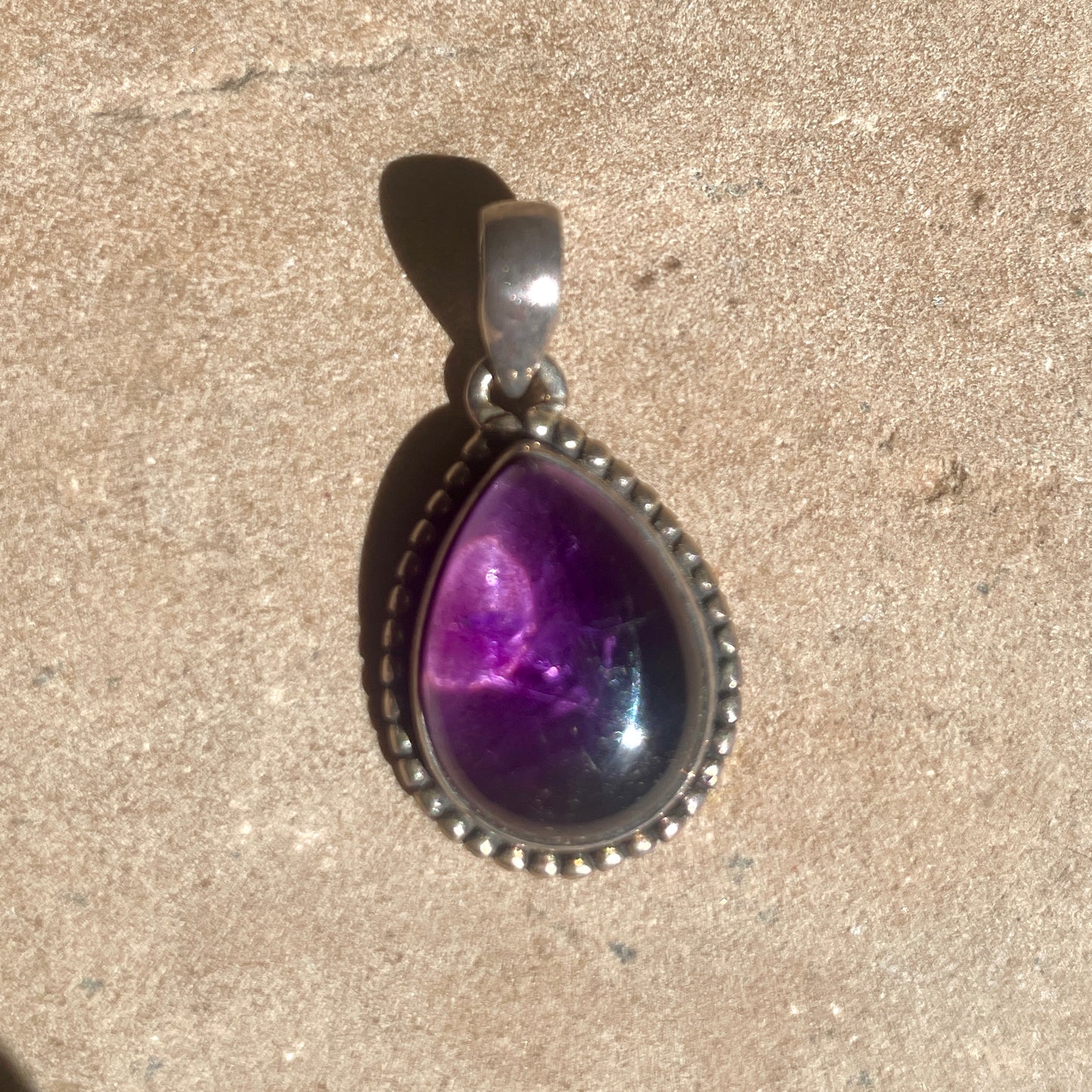 Amethyst Teardrop Pendant | 925 SS