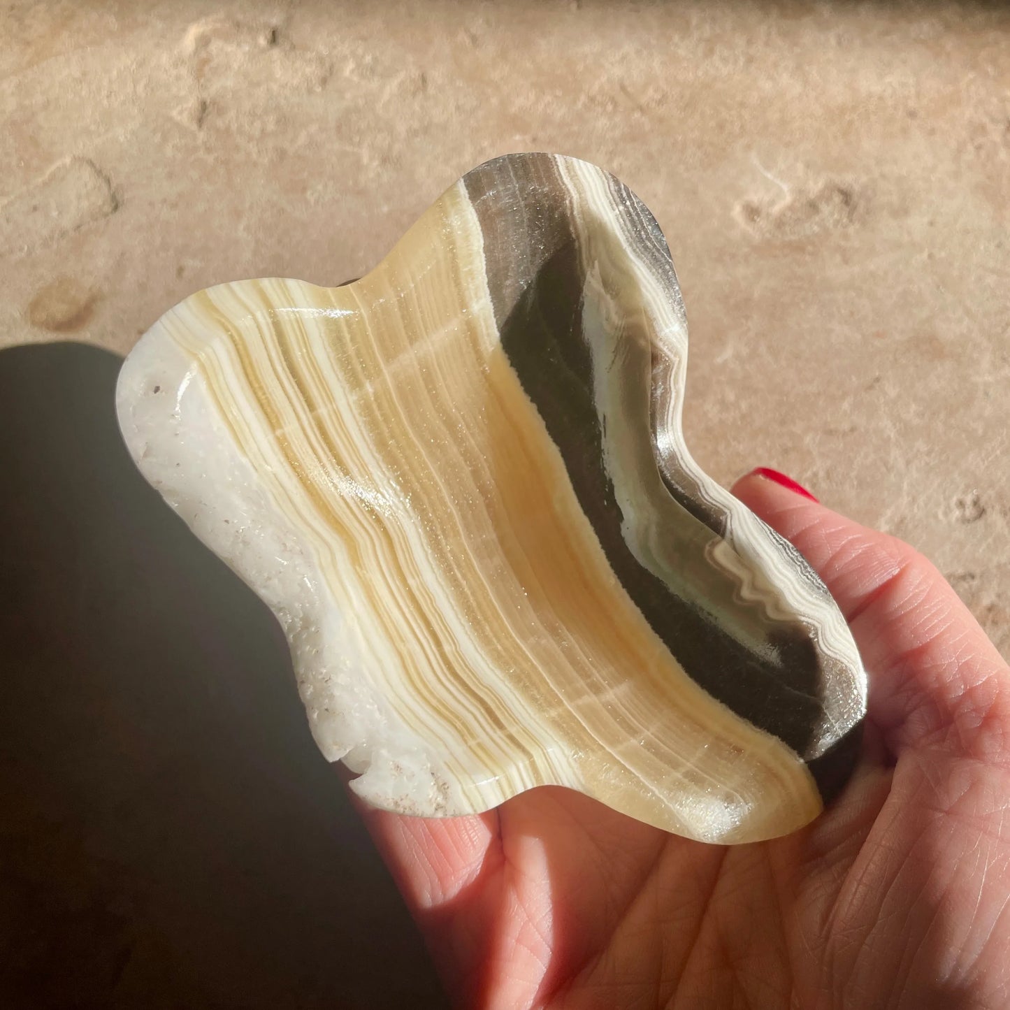 Zebra Aragonite trinket bowl