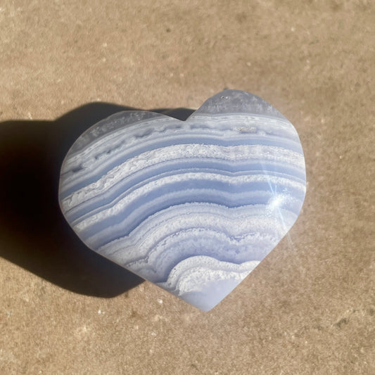 Blue Lace Agate heart 4CM