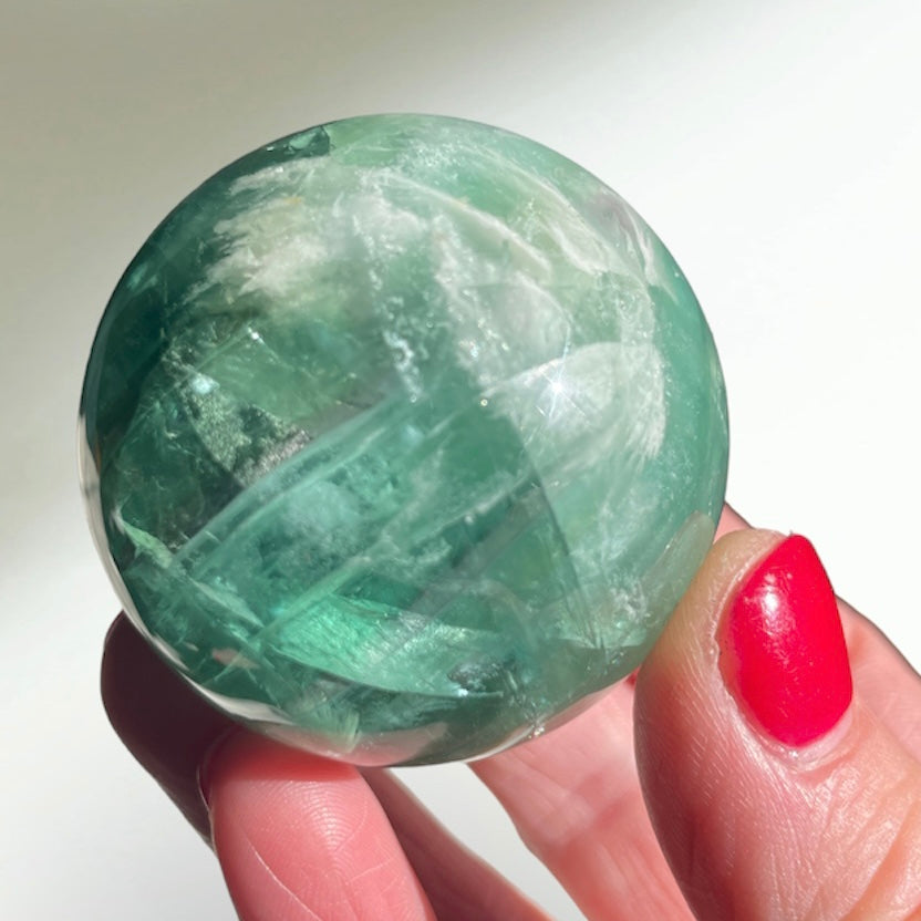 Rainbow Fluorite Feather Sphere 4.5CM