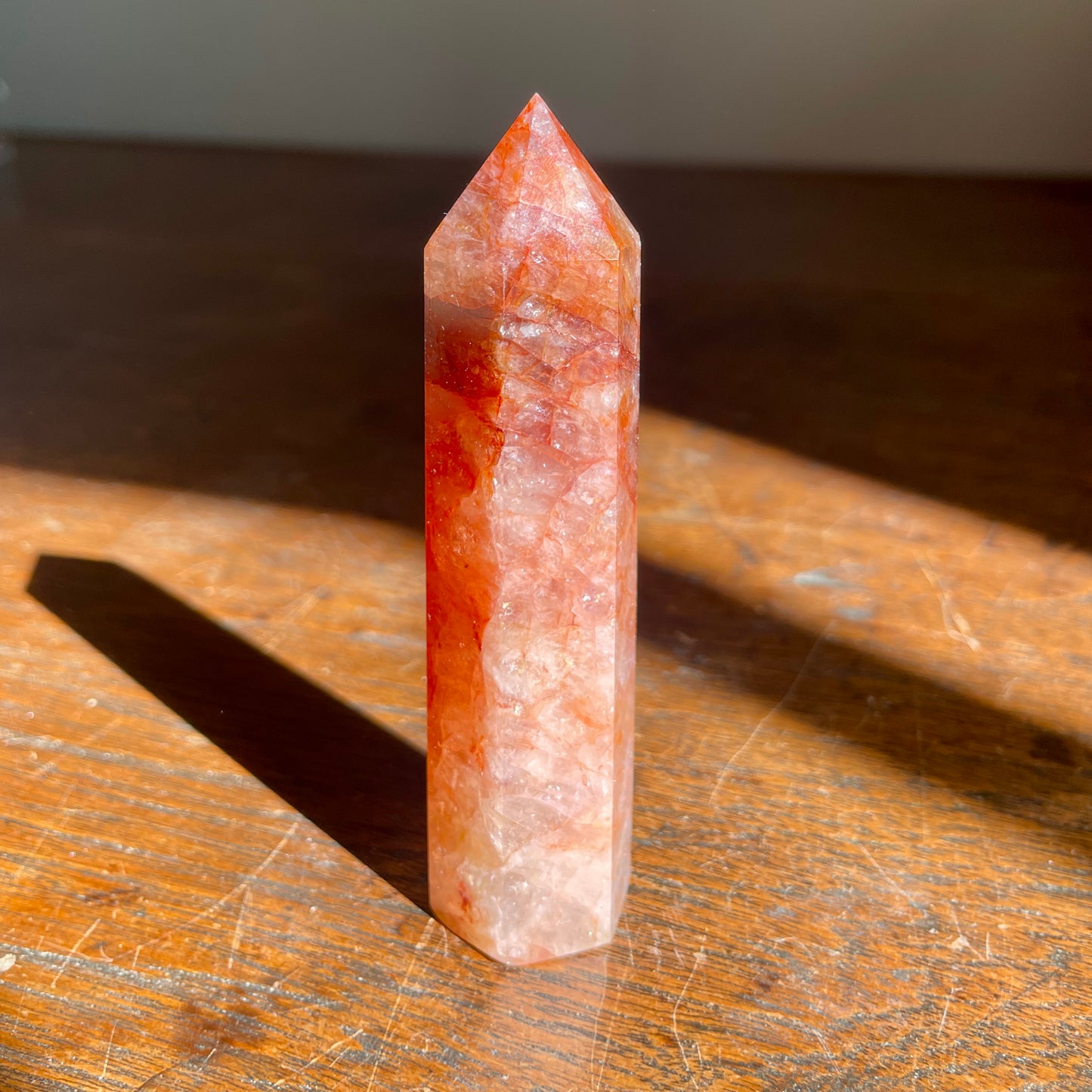 Fire Quartz with Golden Healer Quartz Tower 10.5CM