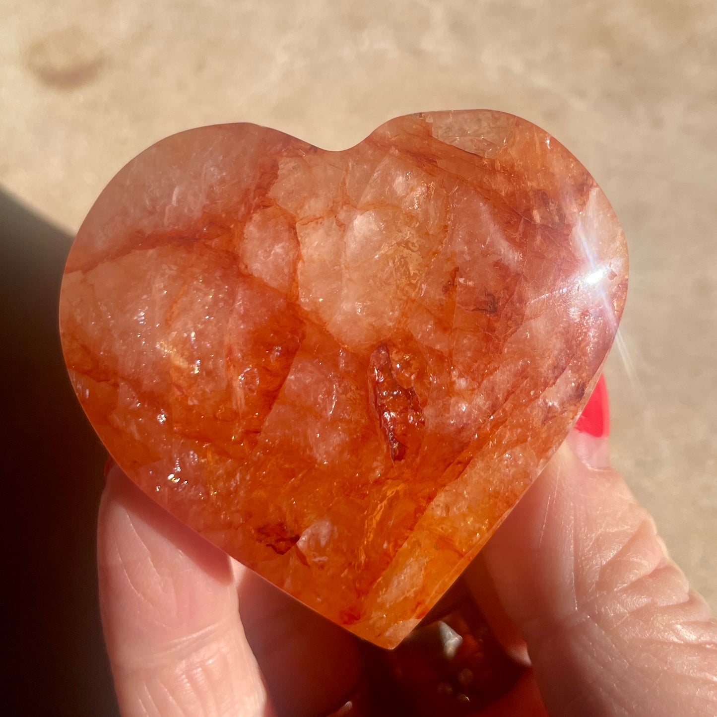 Fire Quartz Heart 5.5CM