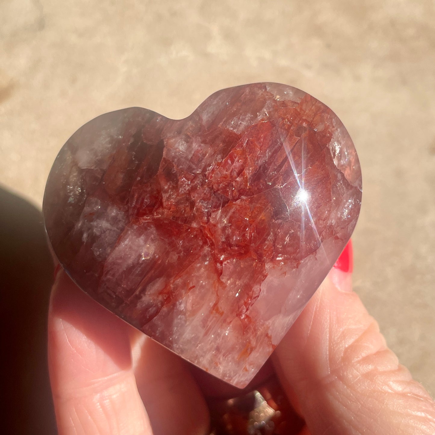 Fire Quartz Heart 5CM