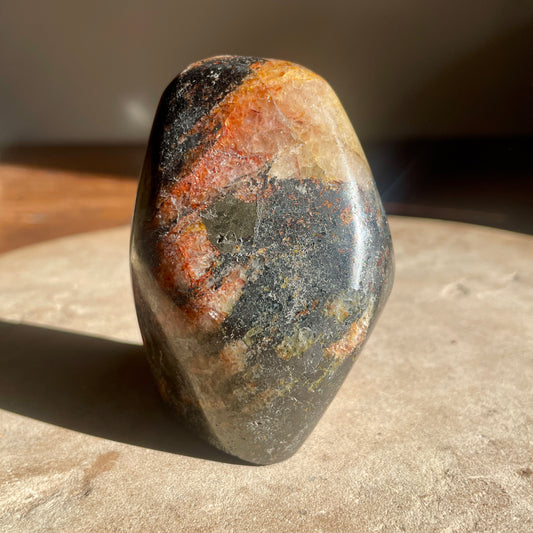 Lions Gate Quartz Freeform | Golden Healer, Pyrite & Hematite inc Fire Quartz