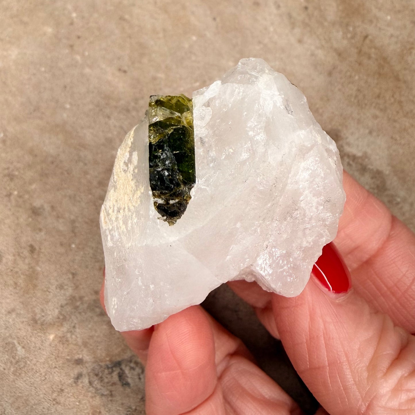 Green Tourmaline Quartz Raw 5CM