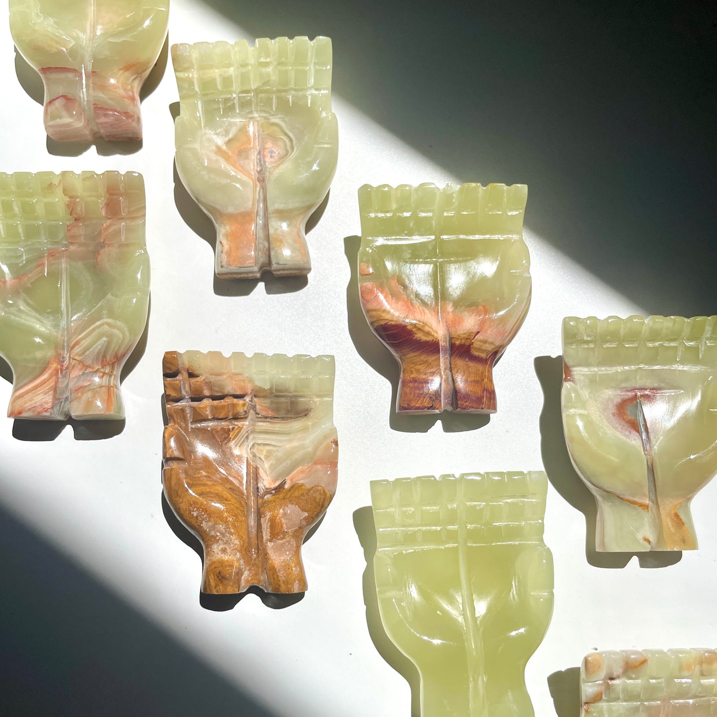 Green Onyx Offering hands bowl - SM