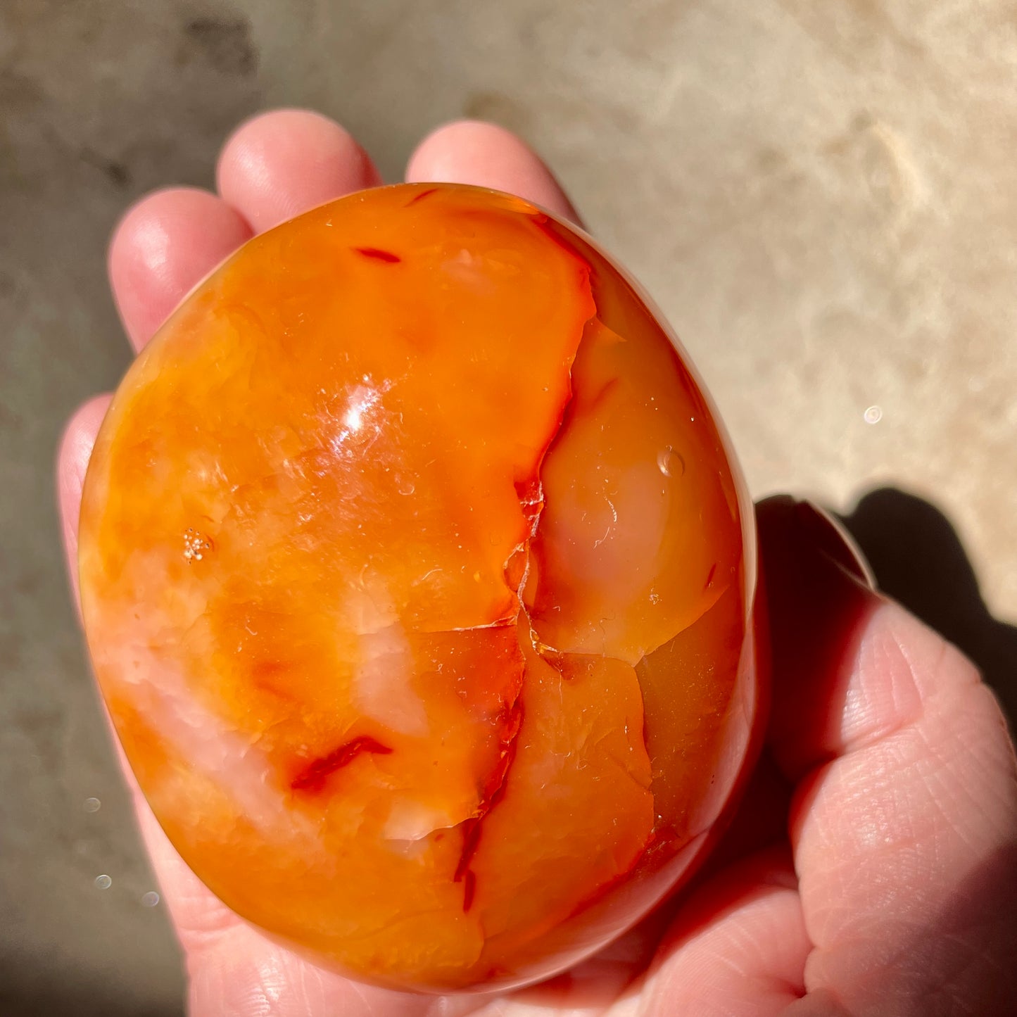 Carnelian Palm stone LG