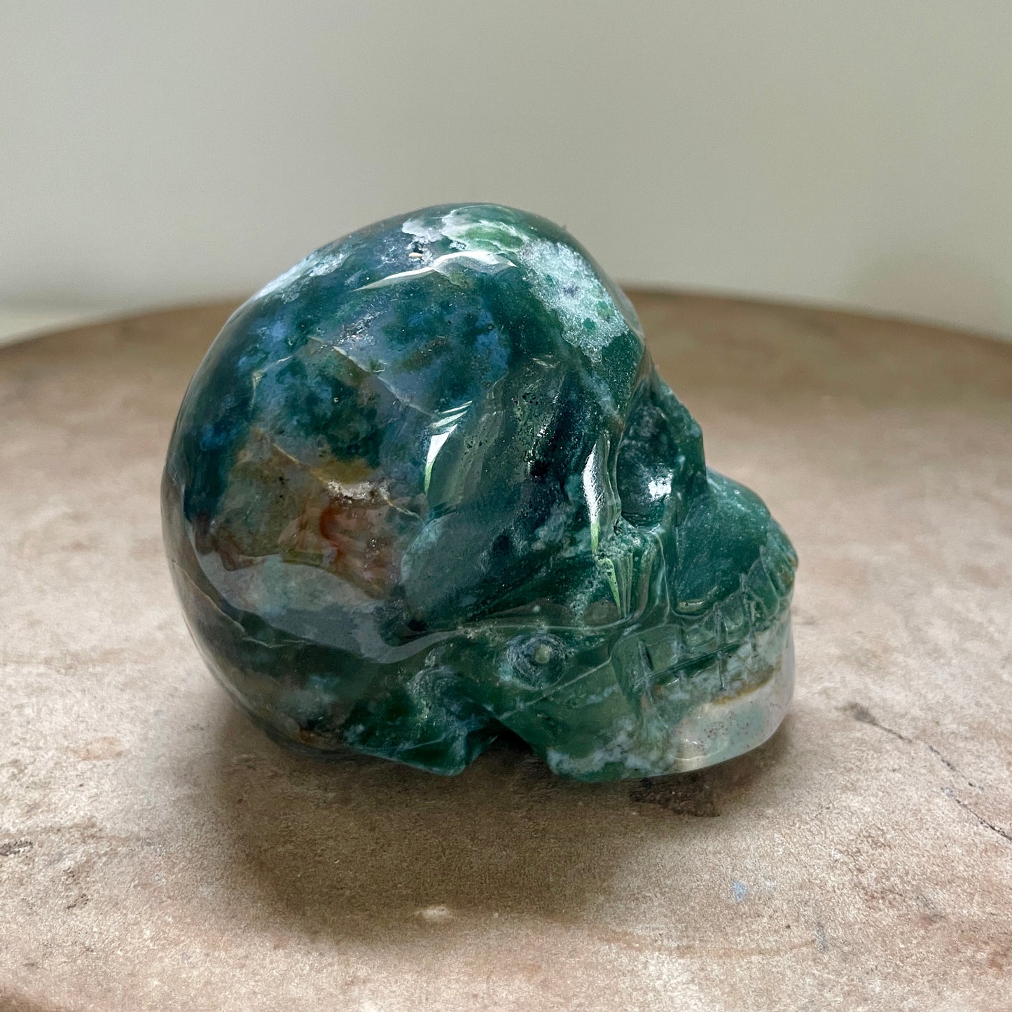 Moss Agate Skull 5CM