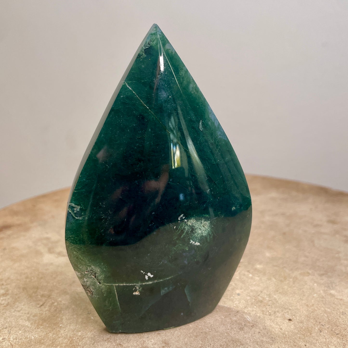 Moss Agate Crystal flame 10CM