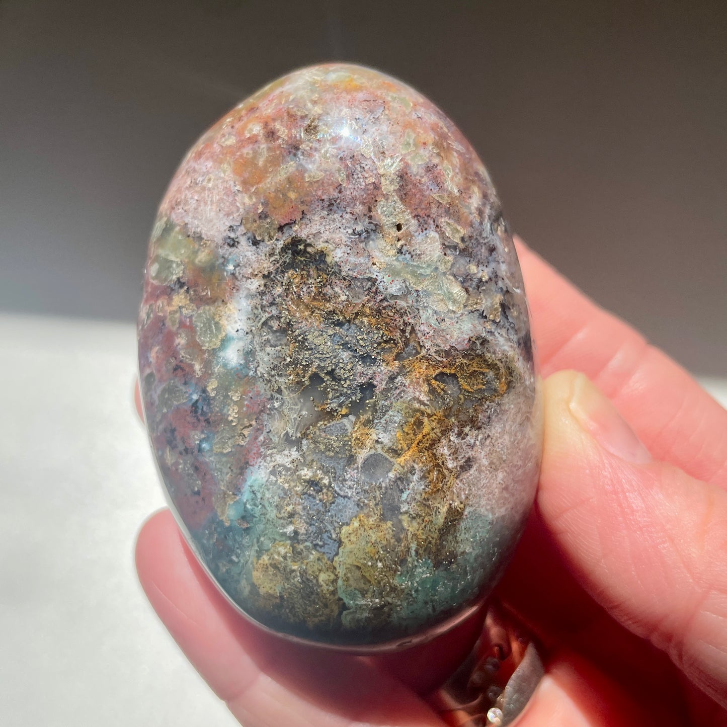 Ocean Jasper Palm stone 6.5CM