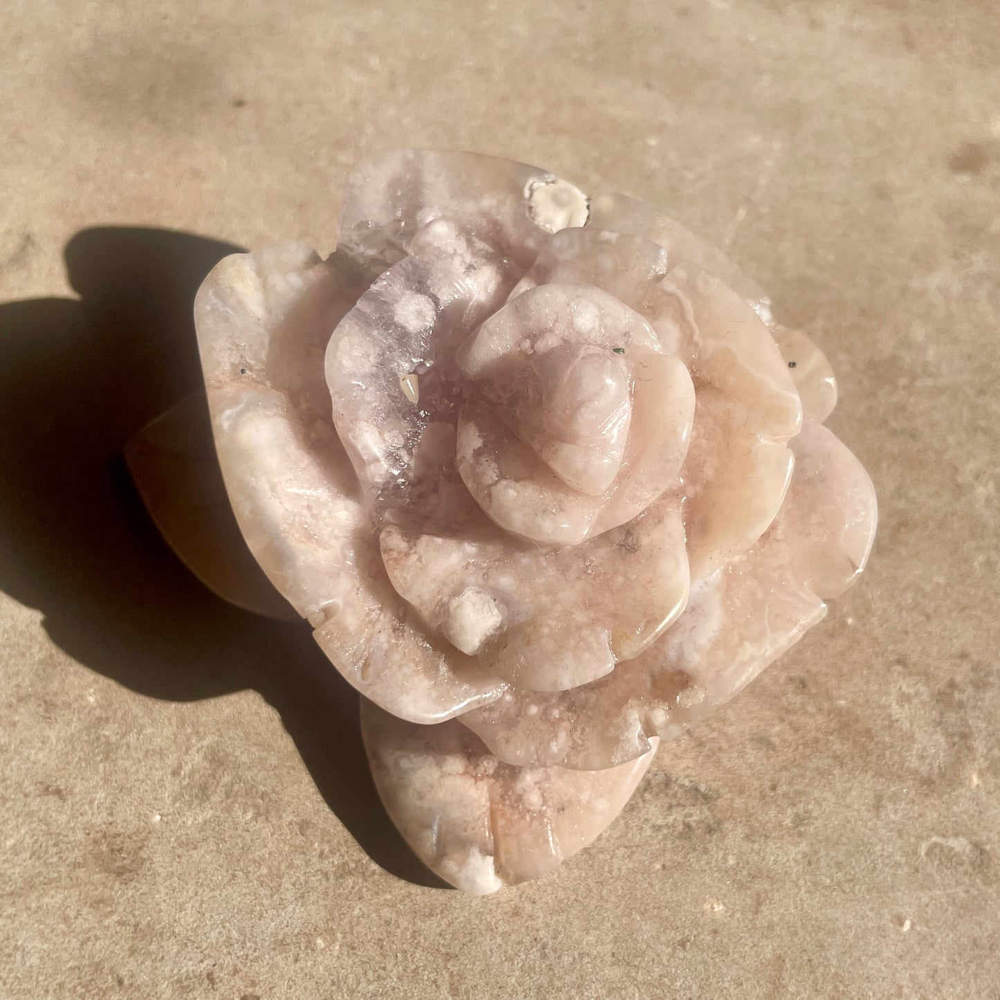 Pink Amethyst Flower carving F3