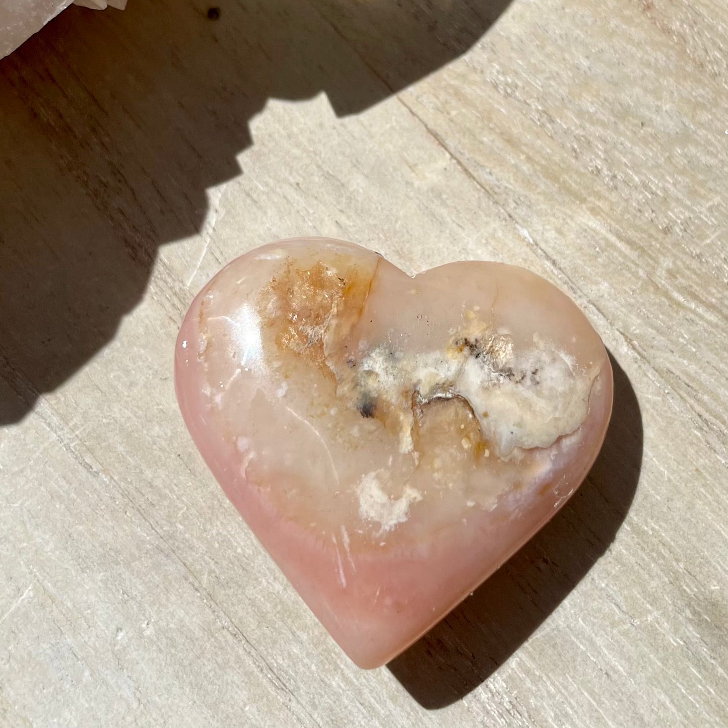 Pink Opal Heart 3CM