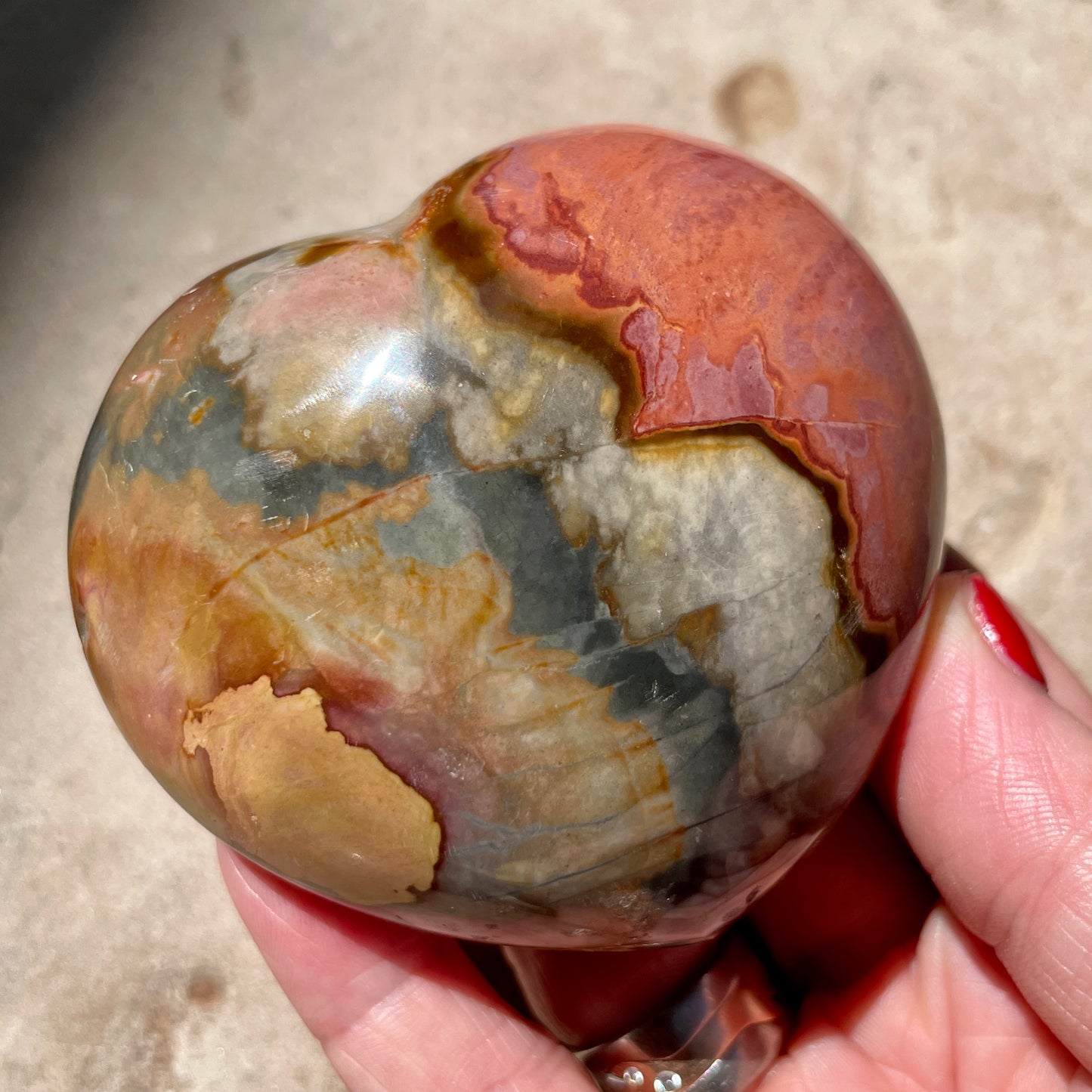 Polychrome Jasper Heart 8CM