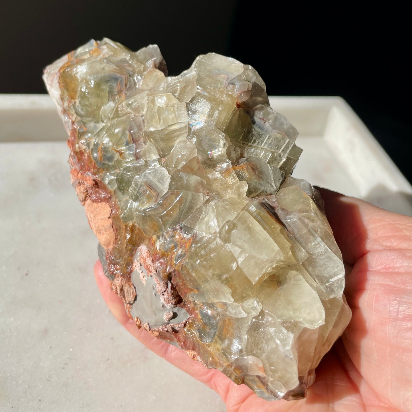 Rainbow calcite rough - RC1