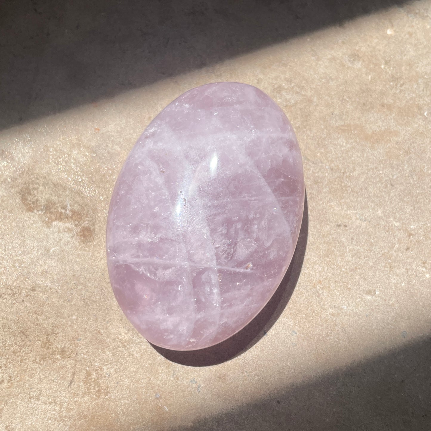 Rose Quartz Palm stone 6.5CM