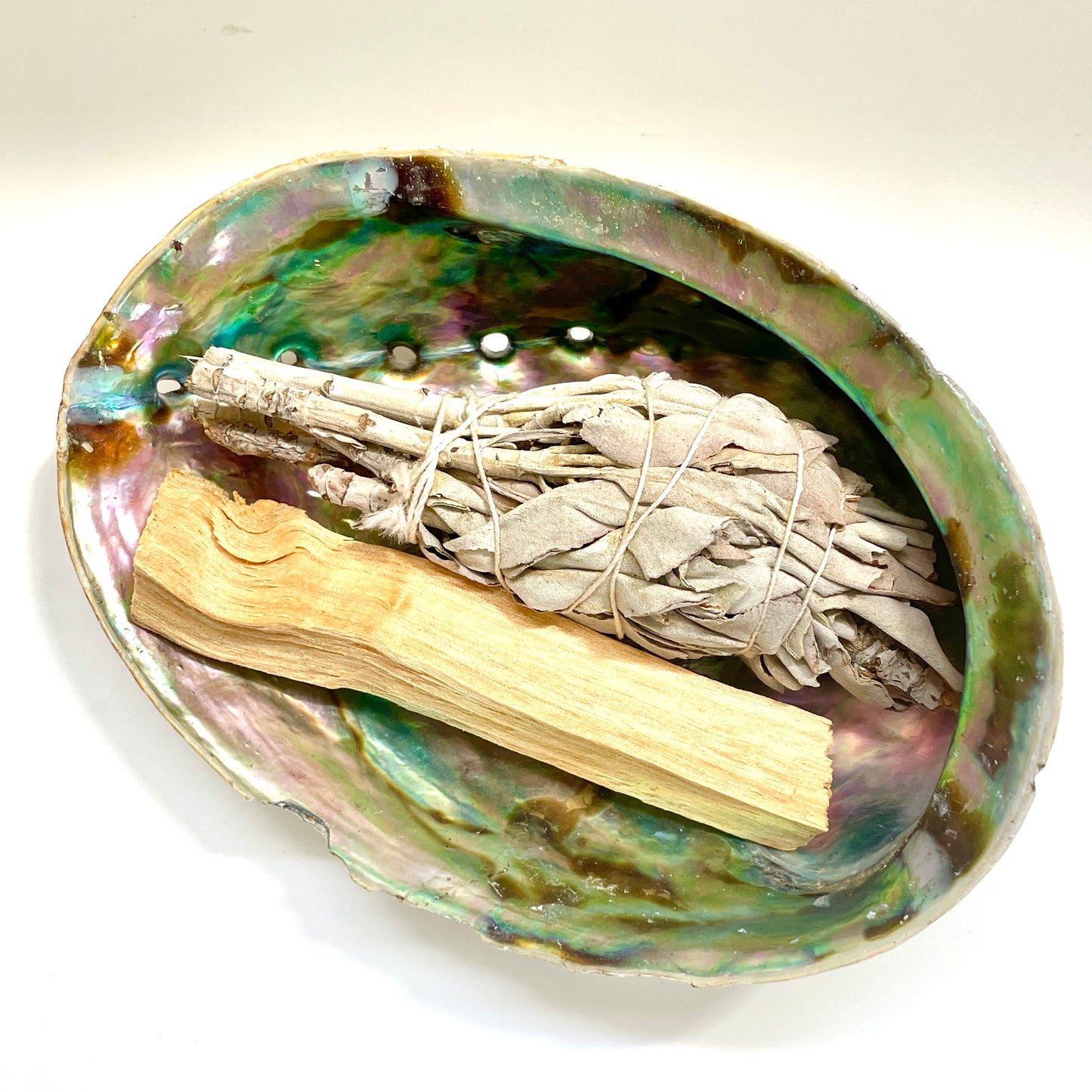 Smudge pack - natural Abalone shell, White Sage and Palo Santo