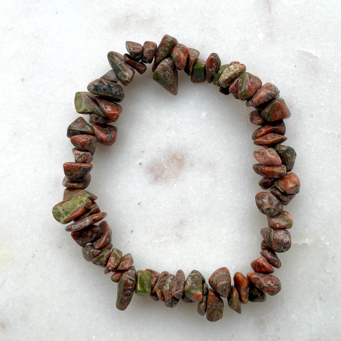 Unakite Chip bracelet