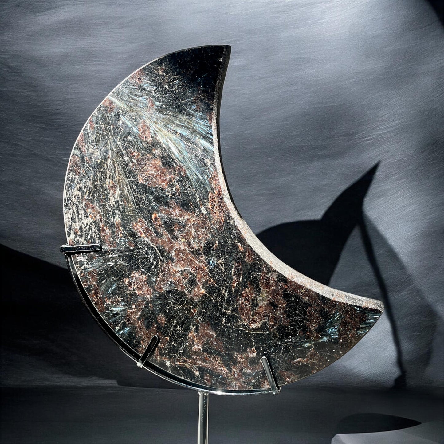 Arfvedsonite crescent Moon 25CM