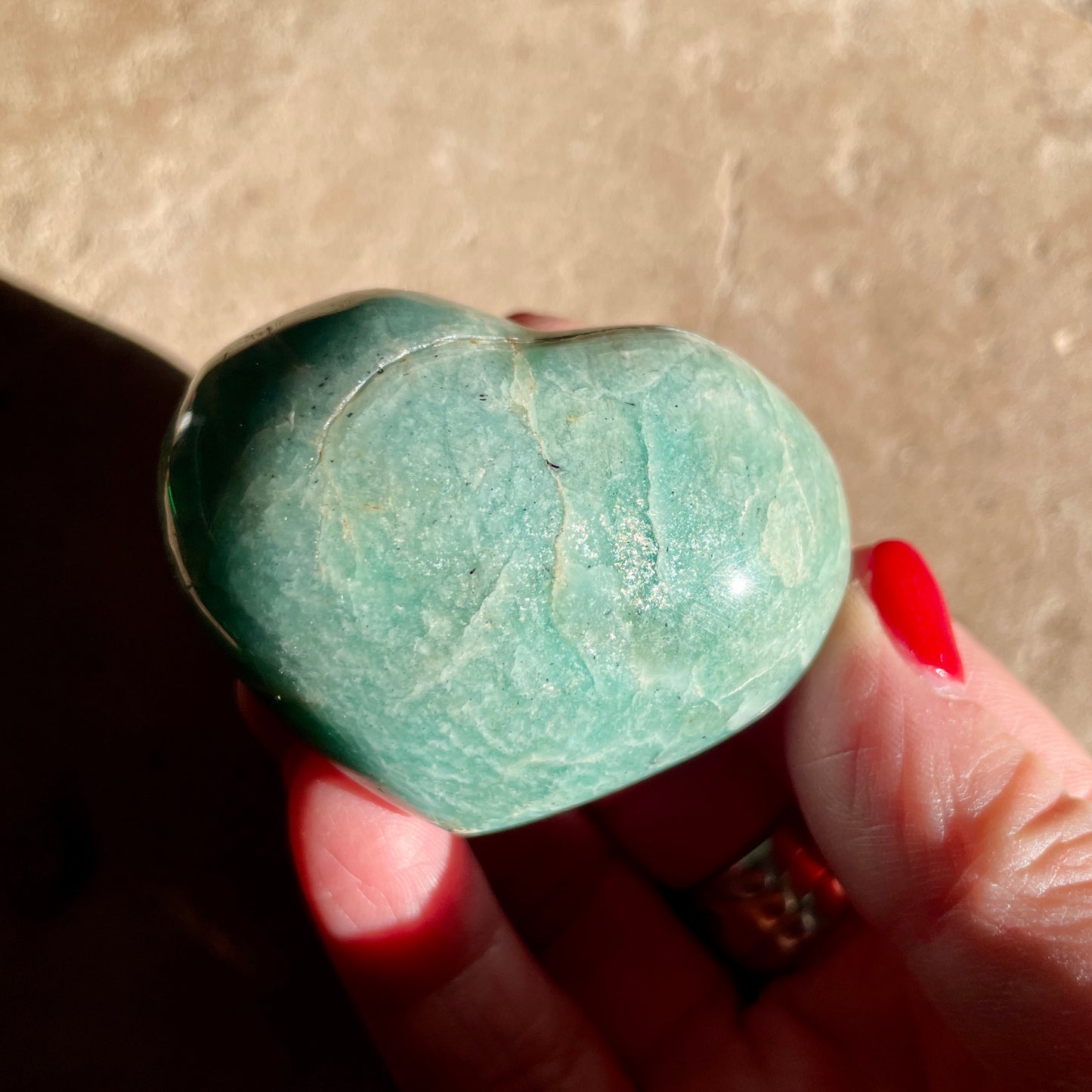 Amazonite puffy Heart 5CM