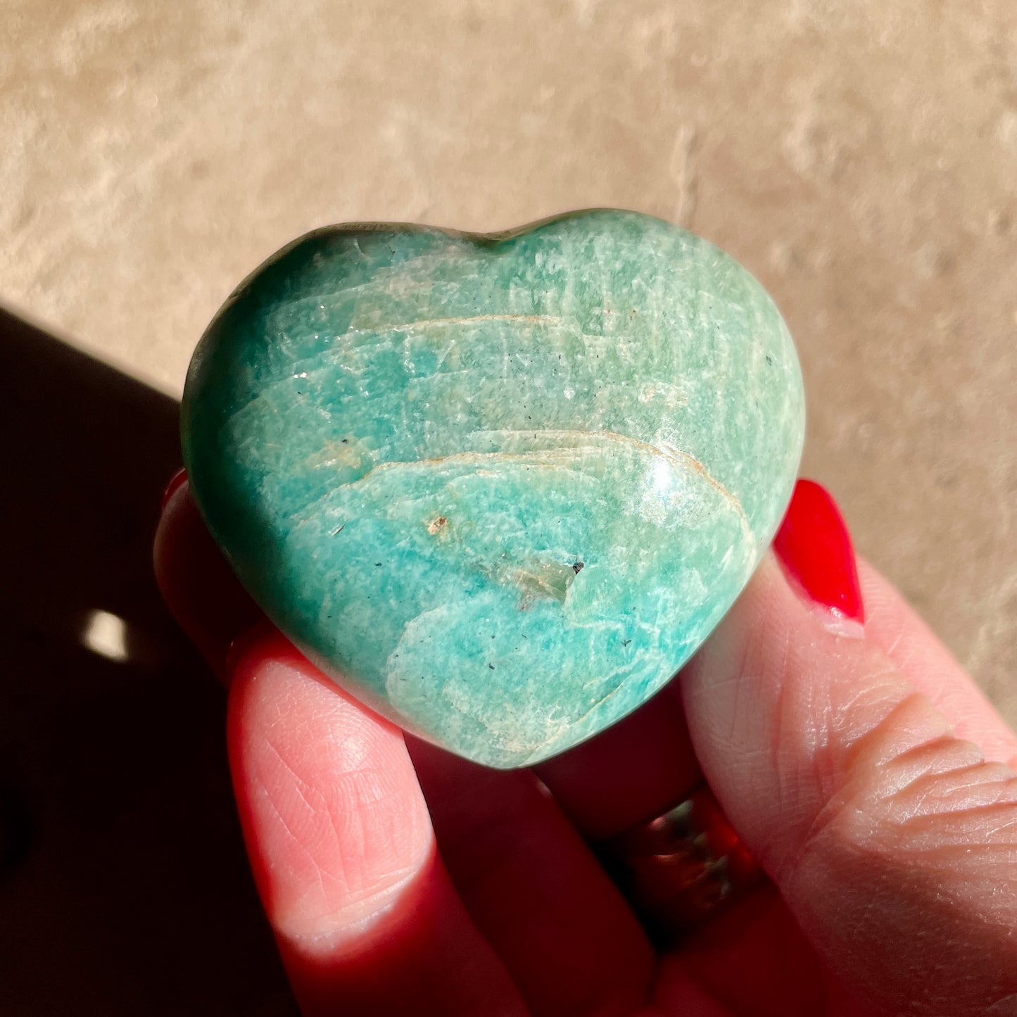 Amazonite puffy Heart 5CM