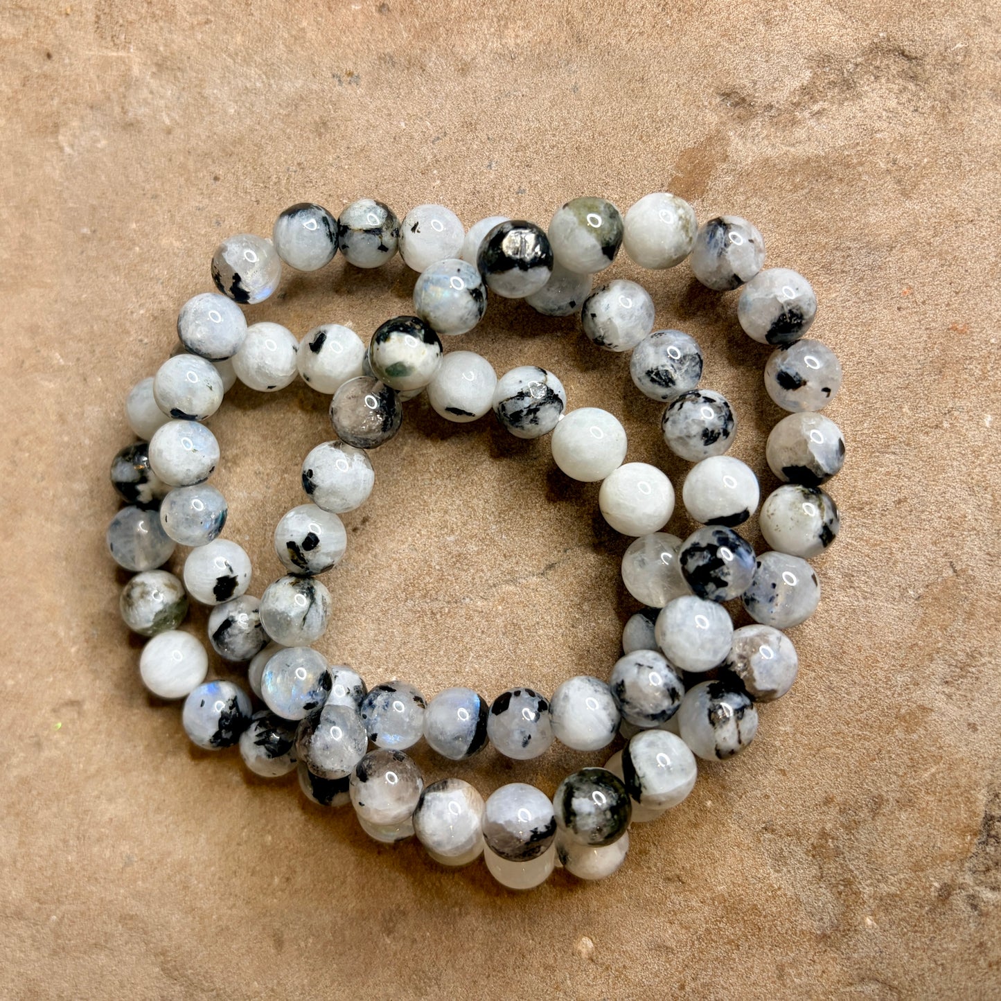 Rainbow Moonstone Crystal Bead Bracelet