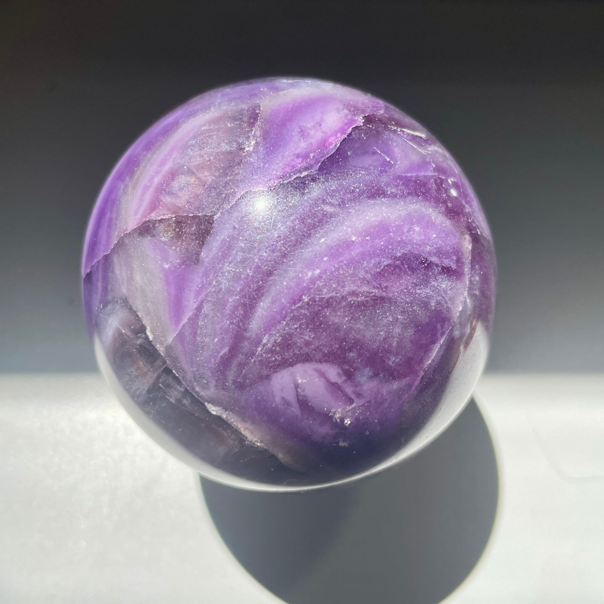 Silky Purple Fluorite Sphere 5CM Thewildmoon