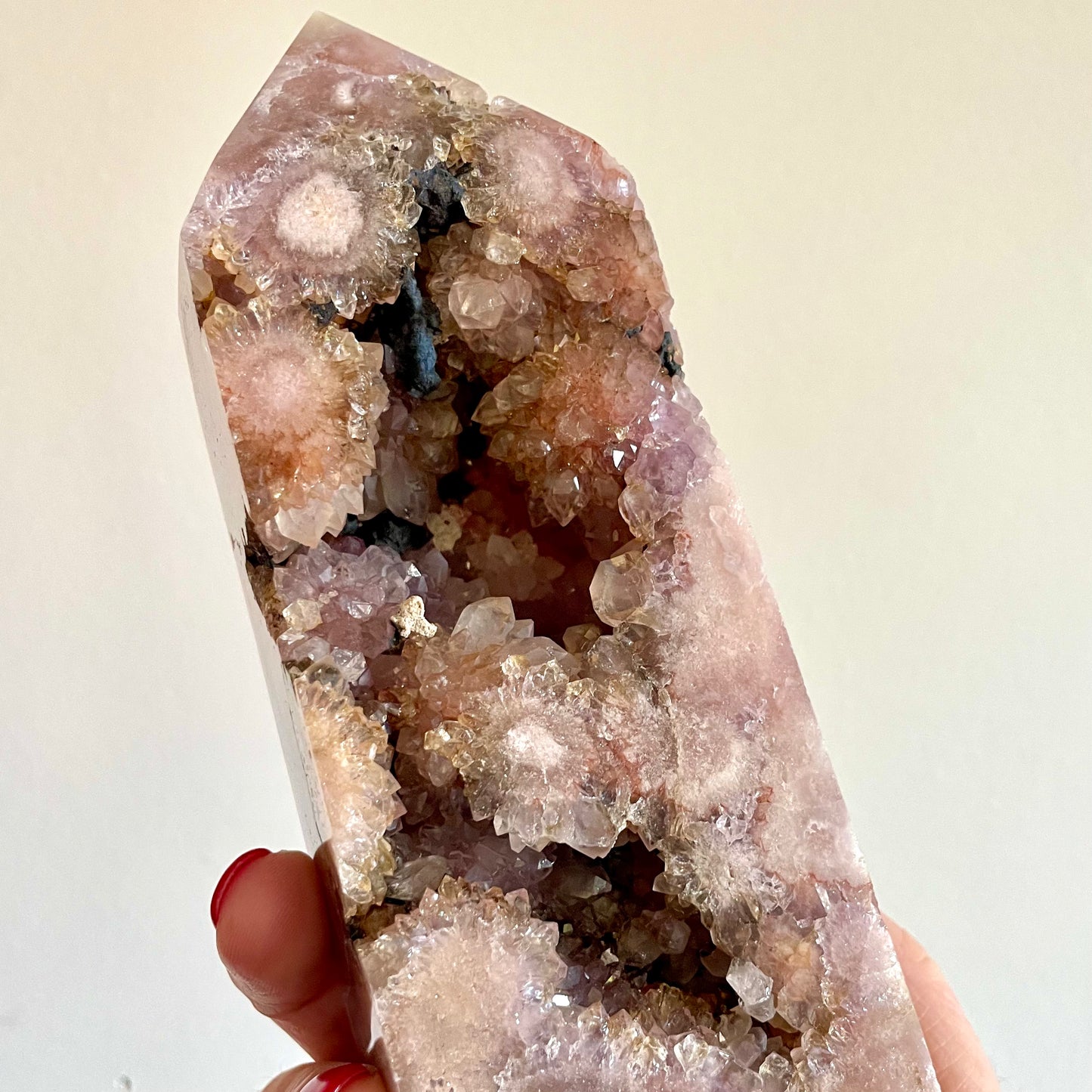 Pink and purple Amethyst Tower with druzy 15cm *Unique*