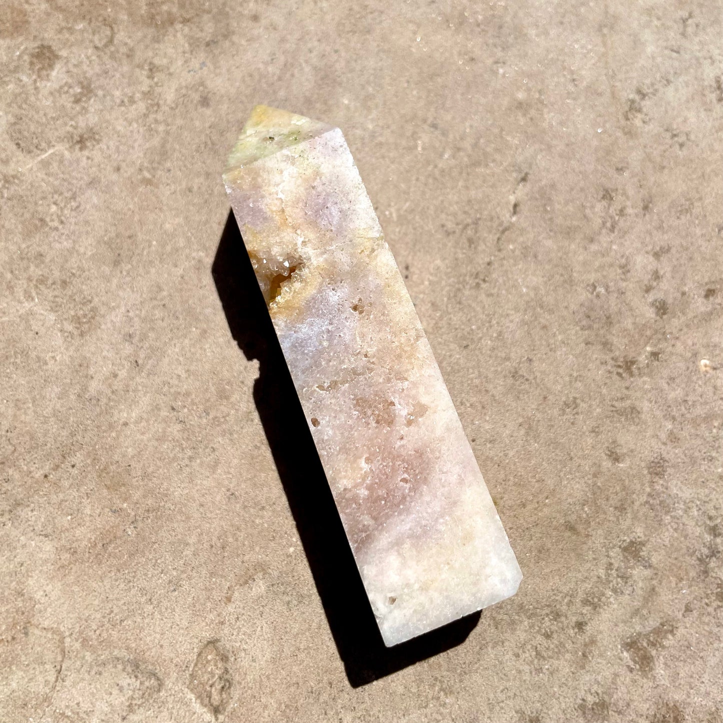 Pink Amethyst Tower with druzy 8.5cm