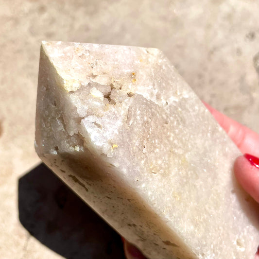 Pink Amethyst Tower with blue Agate 11.5cm