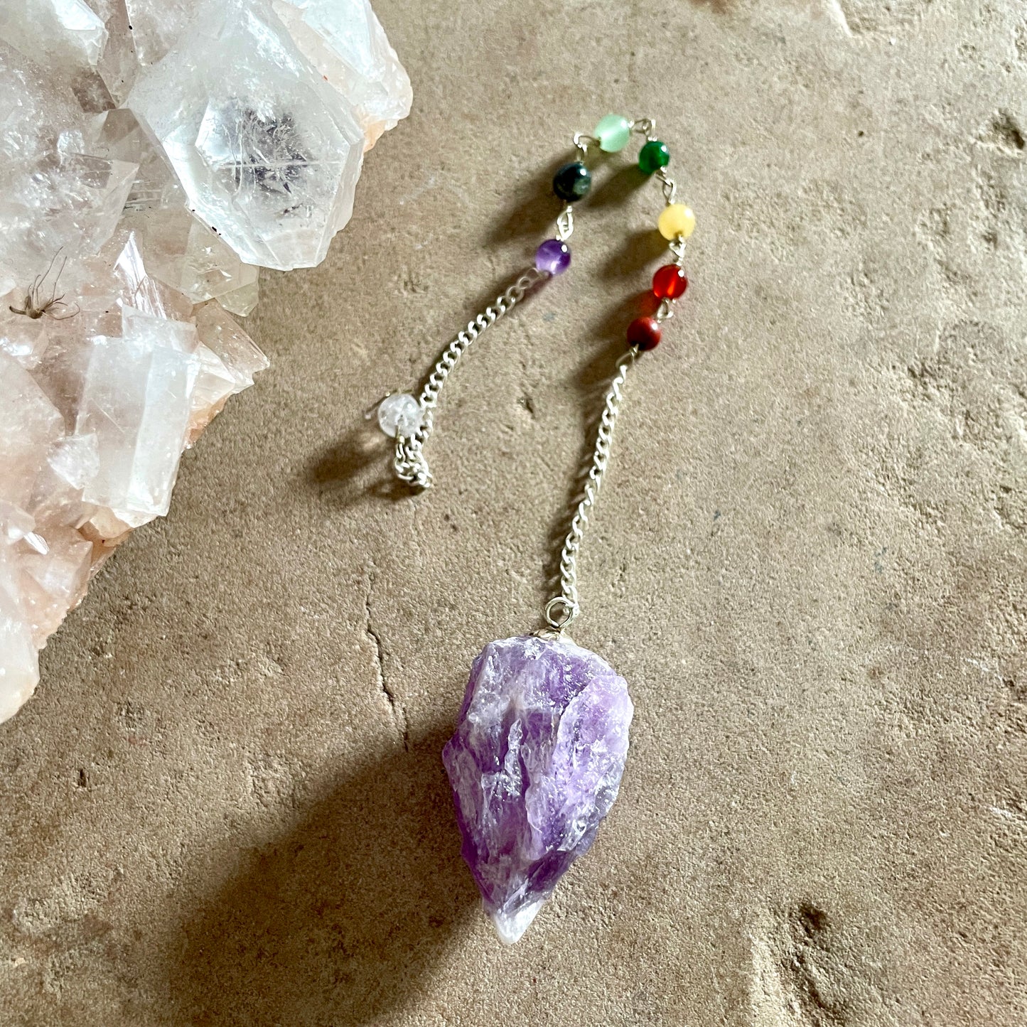 Amethyst raw Chakra pendulum
