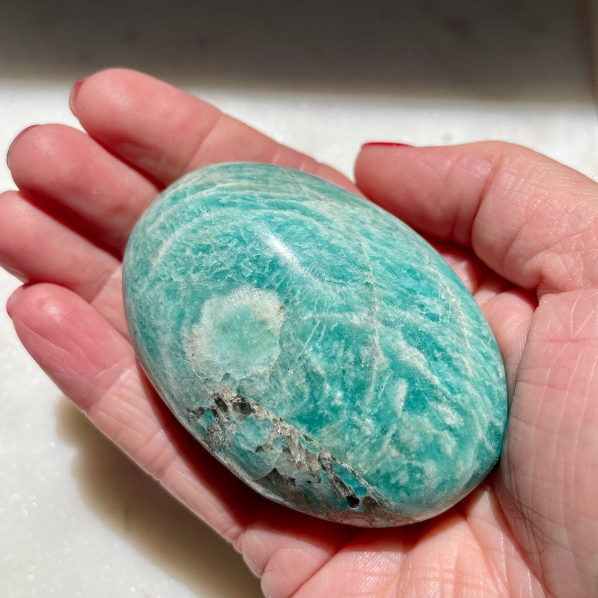 Amazonite Palm stone 7CM