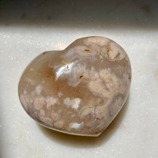 Flower Agate Heart 7.5cm