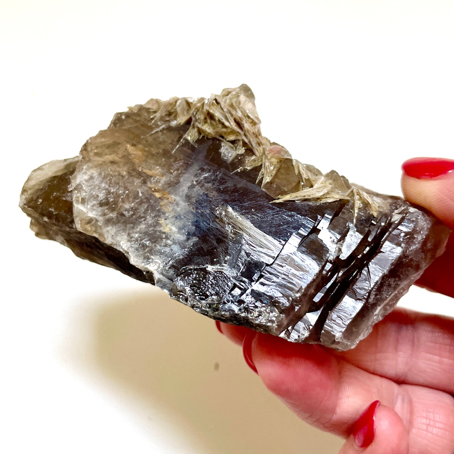 Elestial Smokey Quartz with Mica