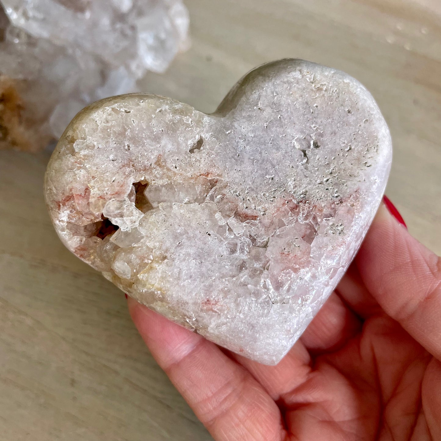 Pink Amethyst Druzy Heart