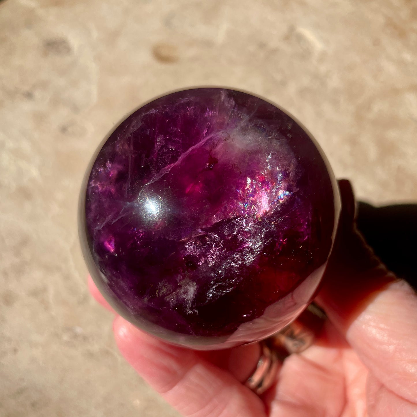 Purple Fluorite Sphere 6CM