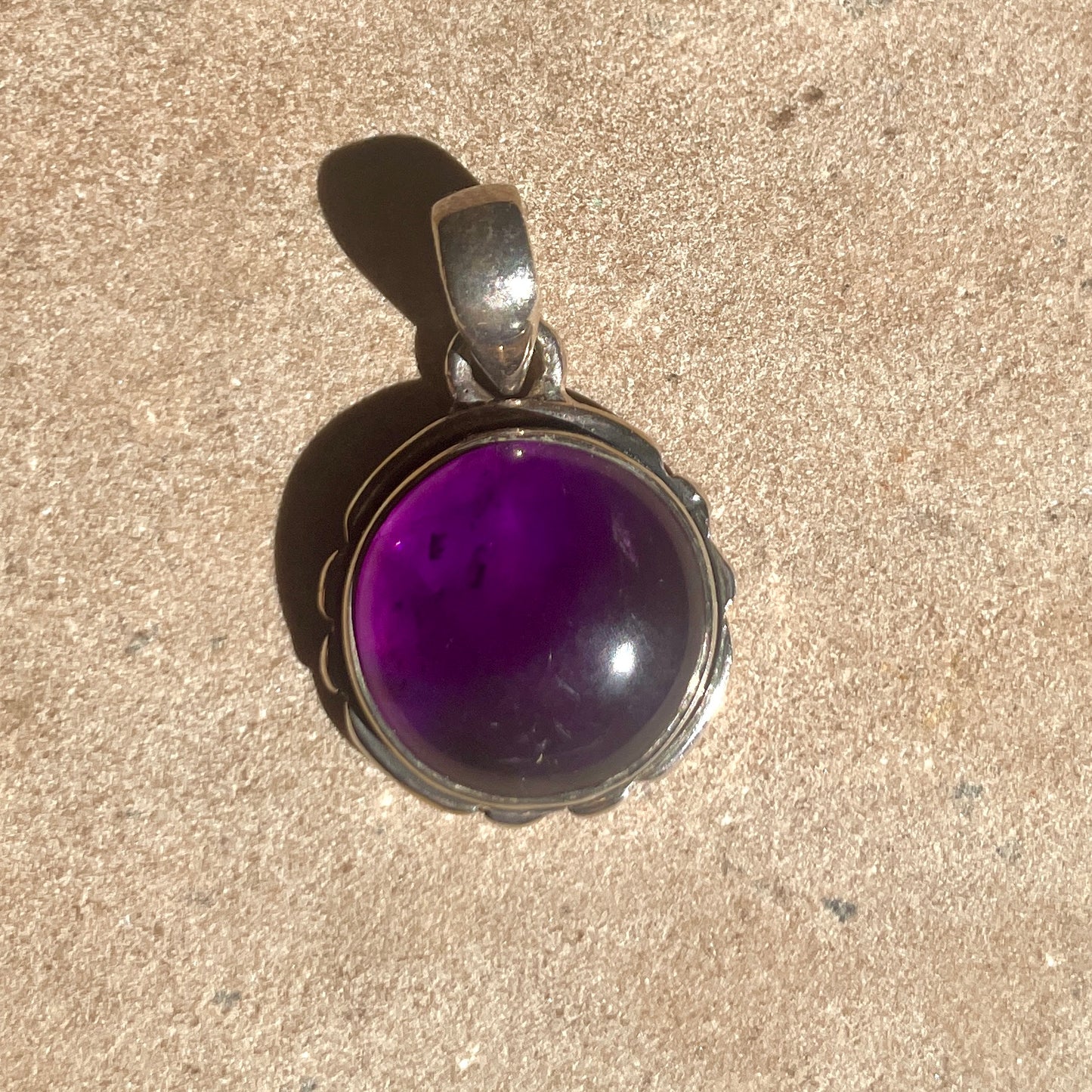 Amethyst Oval Pendant | 925 SS
