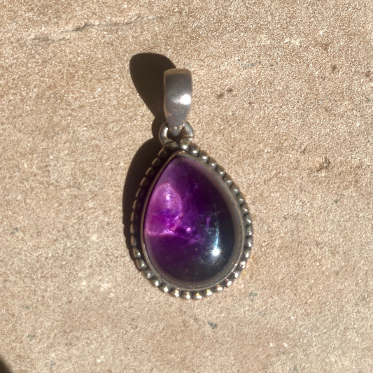 Amethyst Teardrop Pendant | 925 SS
