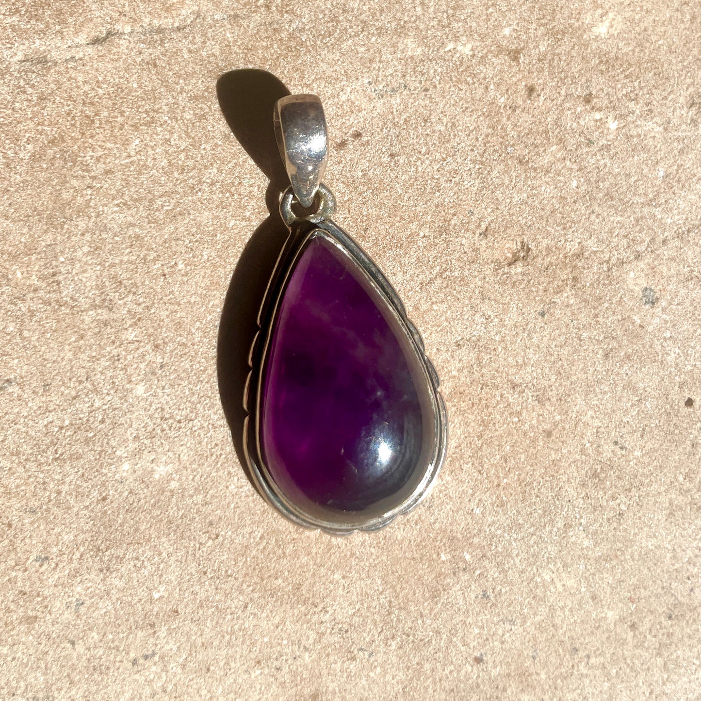 Amethyst Teardrop Pendant | 925 SS