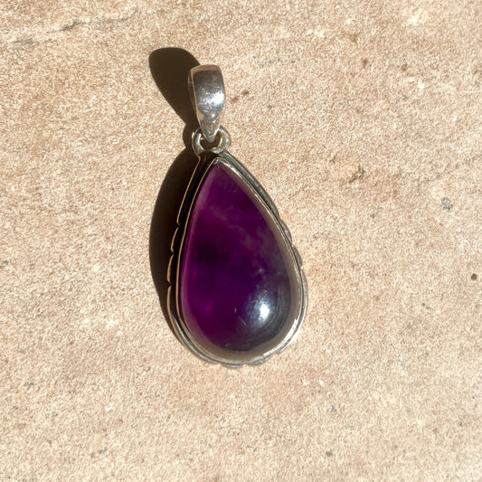 Amethyst Teardrop Pendant | 925 SS