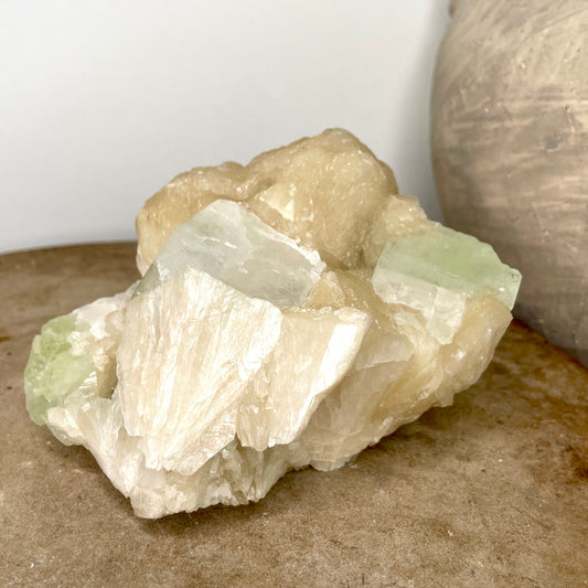 Apophyllite and Stilbite cluster
