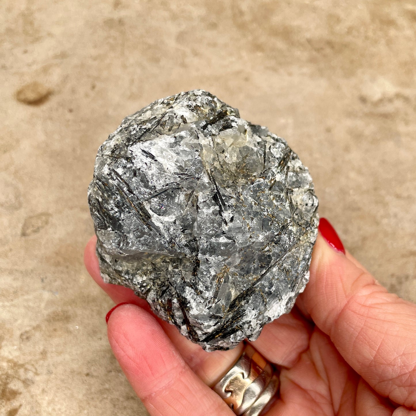 Black Tourmalinated Quartz Natural T2