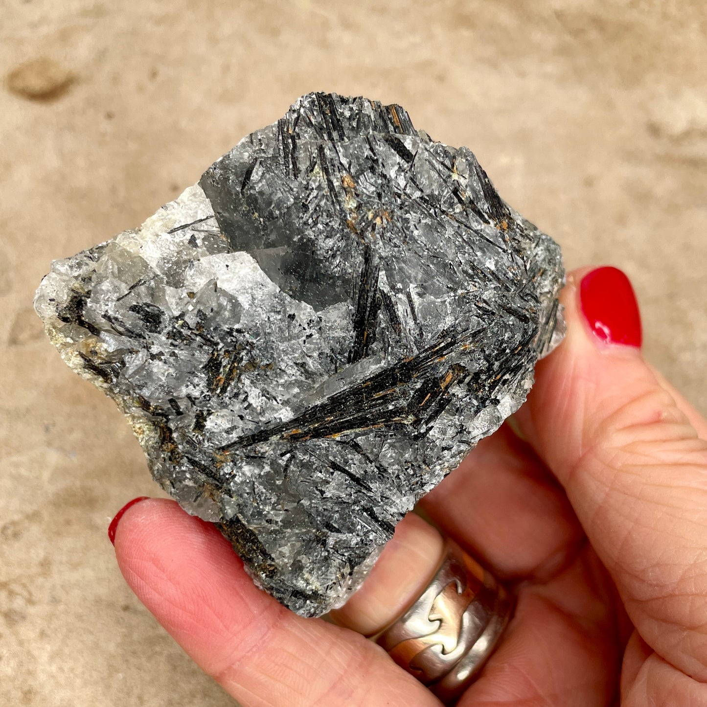 Black Tourmalinated Quartz Natural T1