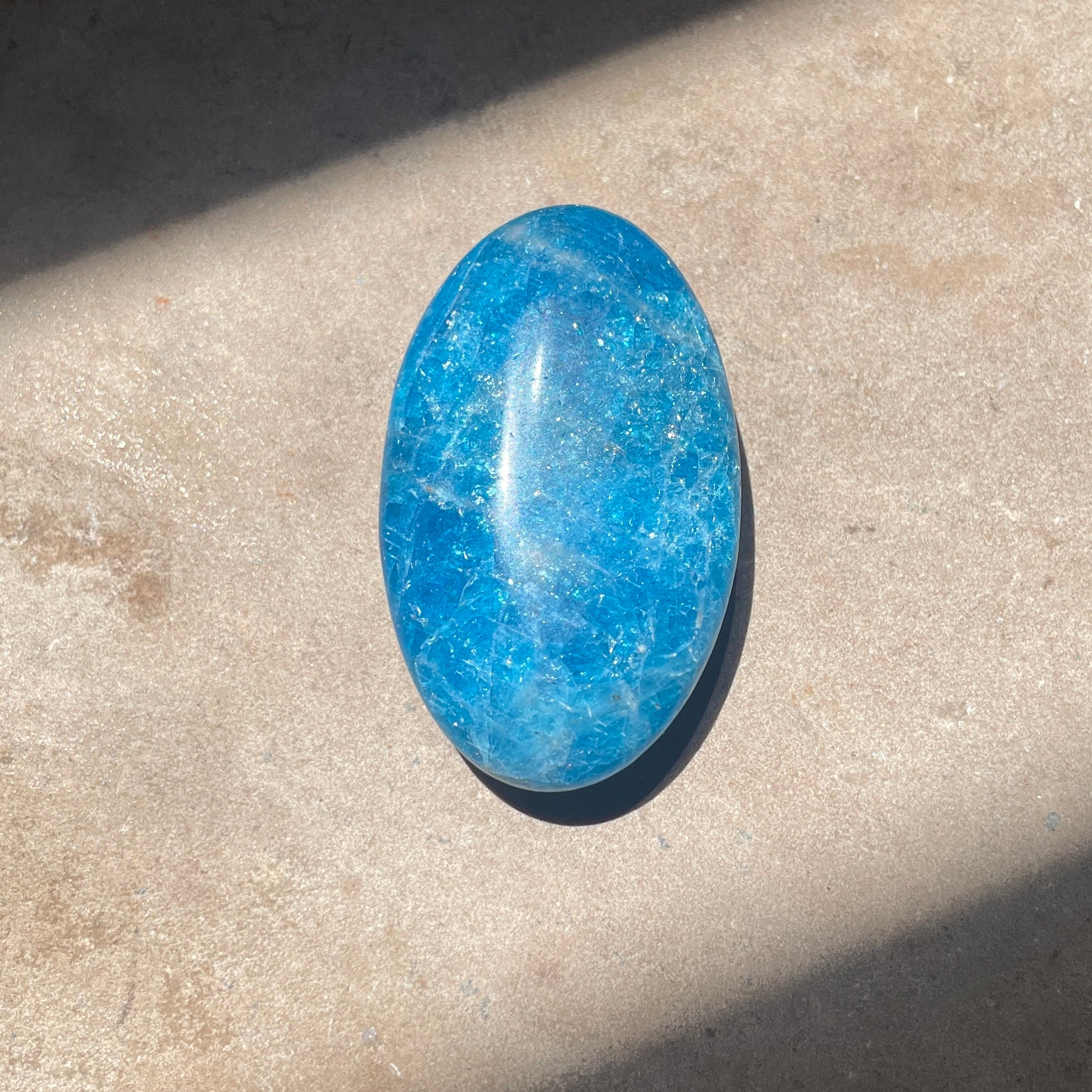 Blue Apatite Palm stone 5CM