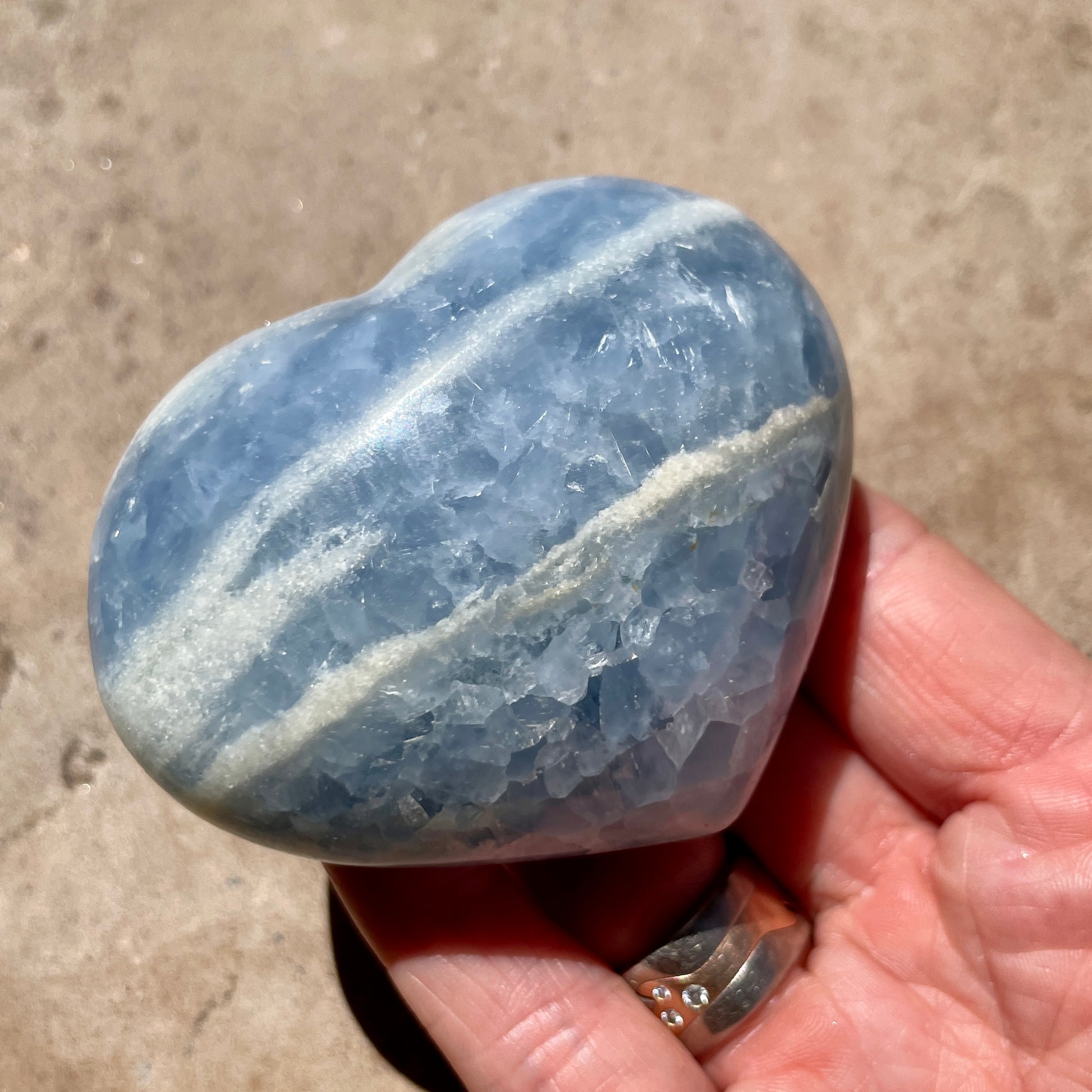 Blue Calcite Heart 7CM
