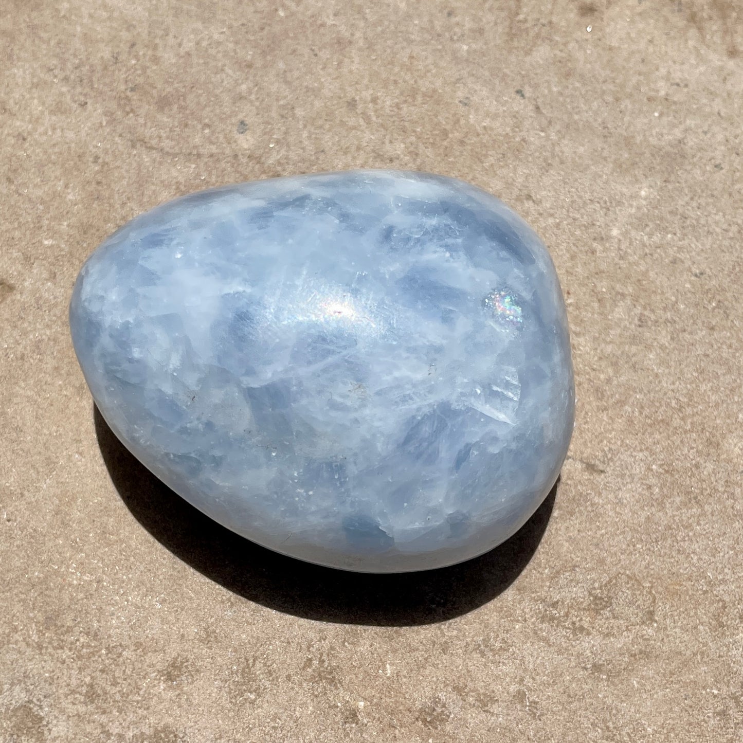Blue Calcite Palm stone  4CM
