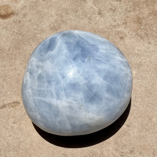 Blue Calcite Palm stone  6CM