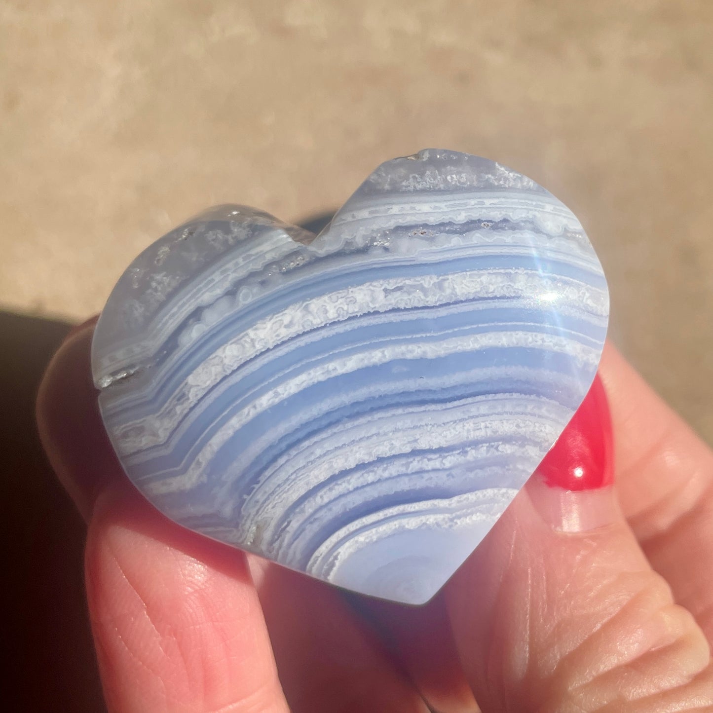 Blue Lace Agate heart 4CM
