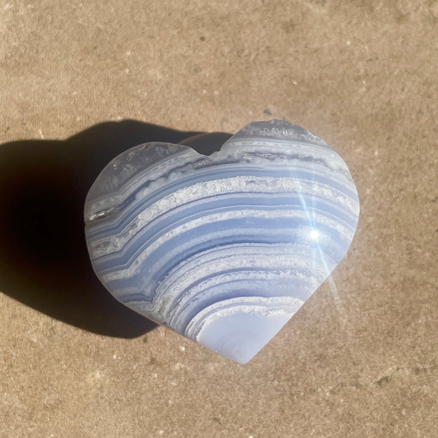 Blue Lace Agate heart 4CM
