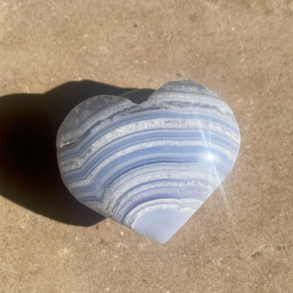 Blue Lace Agate heart 4CM