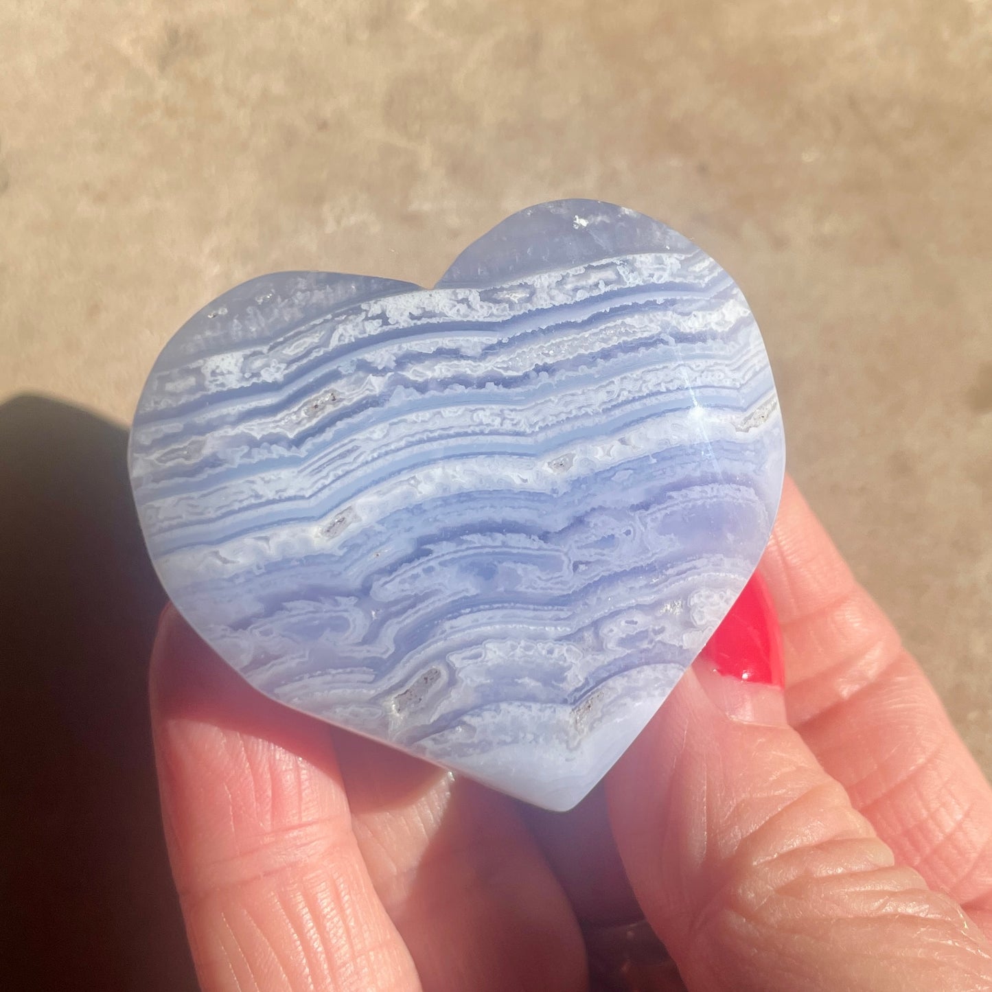 Blue Lace Agate heart 5CM